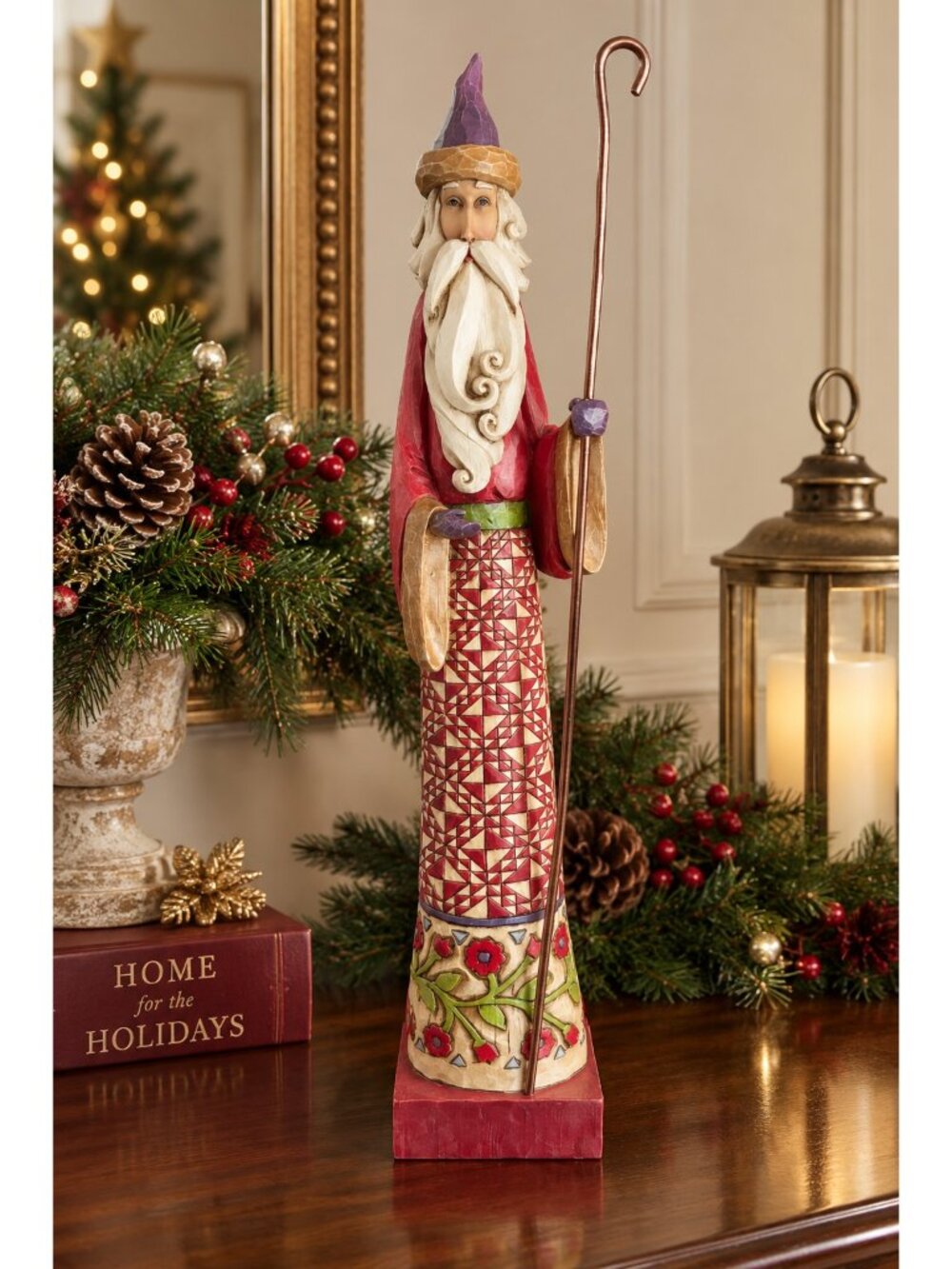 Jim Shore Gathering Joy Santa 17.5" Folk Art Heartwood Creek Christmas Decor